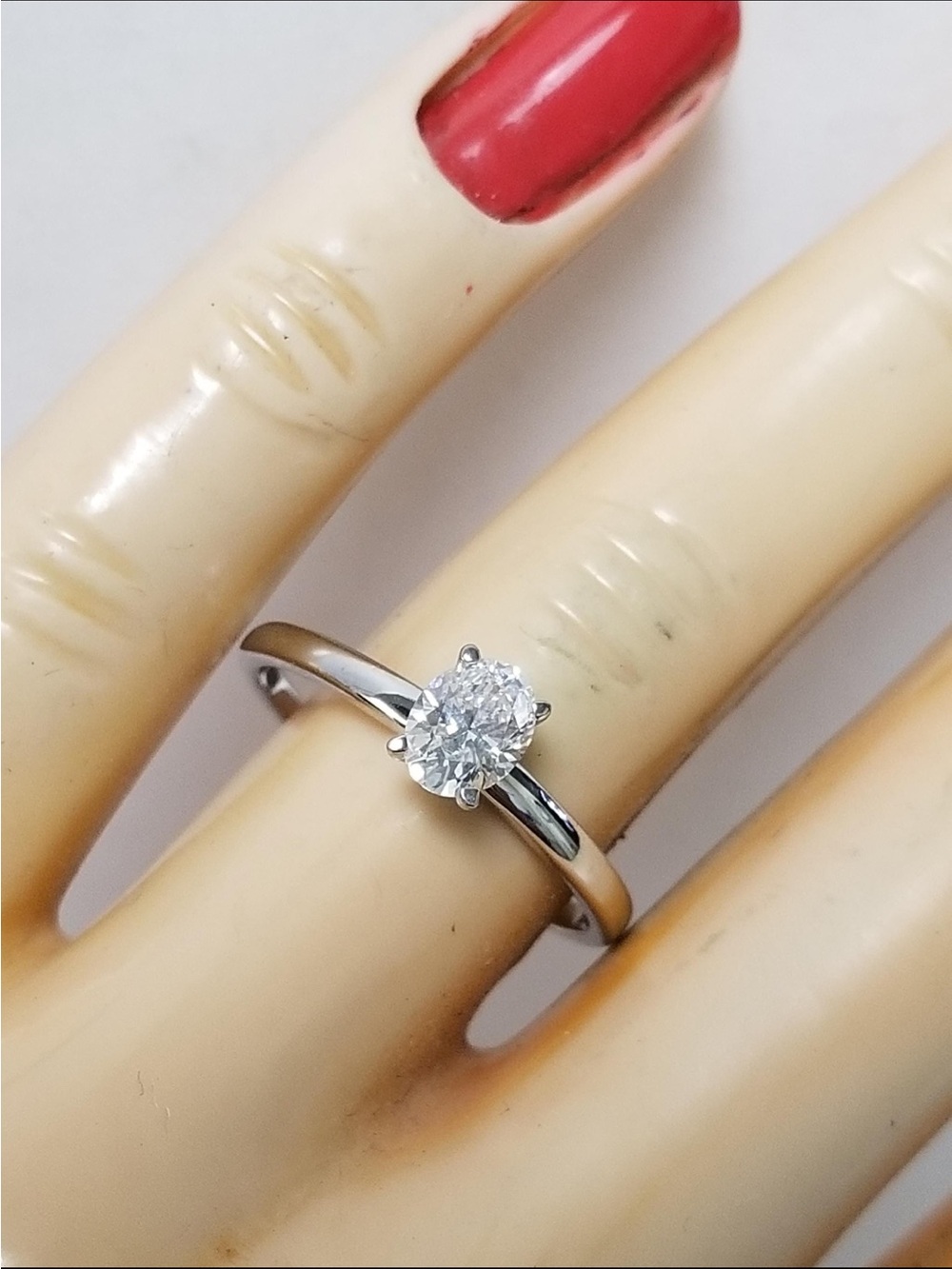LAB Diamond size 6 14k white gold .50ct oval engagement ring/promise ring